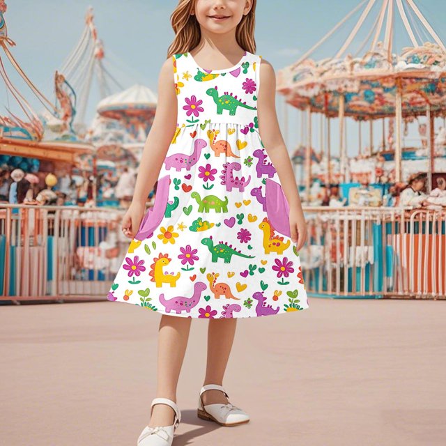 LOVZFMLL Robe Décontractée à Manches Courtes pour Fille avec Blocs de Couleur