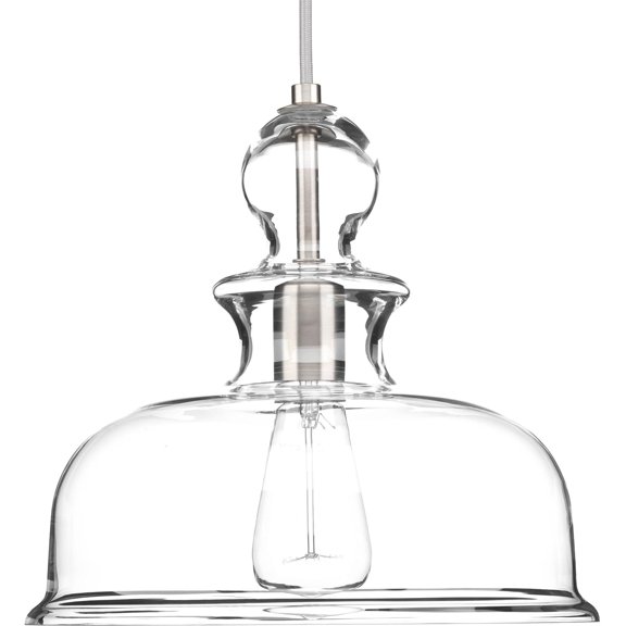Open Box Progress Lighting, Staunton Collection, 1-Light Wall Sconce, Brushed Nickel, Clear Glass Shade