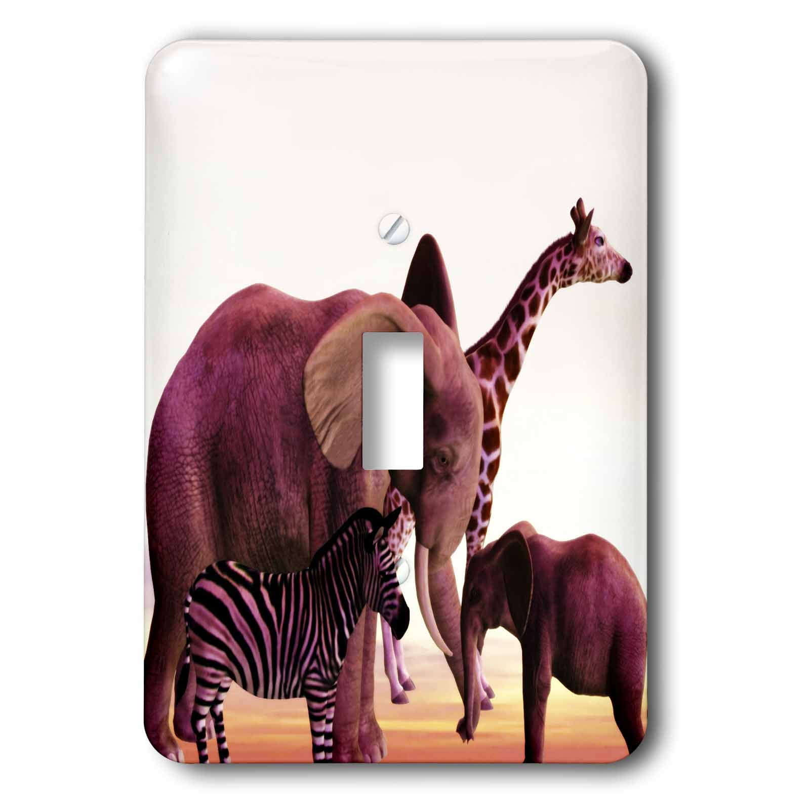 Giraffe Ceramic Tile ct_48977_2 And Zebra 3dRose African Safari With Elephant 6-inch 