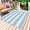 White Blue, variant on Outdoor Rug 3' x 5', Sage Green Striped Large Carpet Area Rugs for Patio, RV, Deck, Farmhouse Vintage Stripes Water Absorption Camping Rug, Lightweight Washable Rugs Runner