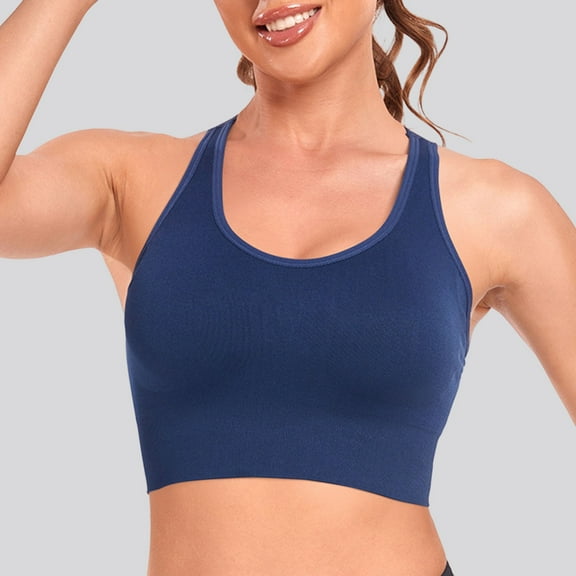 wcjm Blue Sports Bras For Women Women's Sports Bra High Impact Bra Full Coverage Bras For Women Removable Pads
