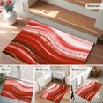 thumbnail image 6 of Rectangle Area Rug 2x3ft,Abstract Bending Striped Washable Carpet Non-Slip Runner Accent Rugs Indoor Floor Mat for Bedroom Living Room Decor,Red Gradient Wave Pattern, 6 of 9