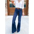 thumbnail image 1 of Pantalones acampanados, jeans para mujer, jeans holgados de pierna ancha, pantalones elásticos de cintura alta, 1 of 3