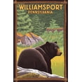 thumbnail image 5 of Williamsport, Pennsylvania, Black Bear in Forest (Cotton Canvas Apron, Kitchen Cooking, Baking, Grilling, Unisex with Pockets), 5 of 5