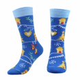 thumbnail image 4 of LWNYDPLSD Christmas Socks For Men Women Fun Cute Socks With Santas Reindeer Snowman Candy Pattern Xmas Novelty Socks Clearance Sale Blue, 4 of 5