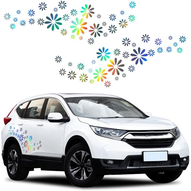 GFDYREE Mini Flower Car Decals, Practical Laser Car Body Decals Graphics, Self-Adhesive Vinyl Graphics Decals for Car/Truck, Universal Car Body Side Rear Stickers