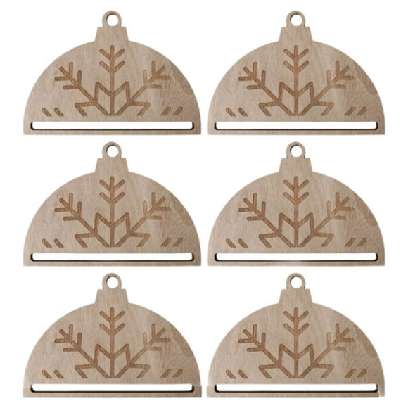 simhoa 6Pcs Christmas Macrame Ornament Christmas Ornament Wall Hanging Semi Circle Crafts Xmas Tree Decor for Holiday Seasonal Decor Snowflake