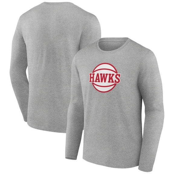 Men's Gray Atlanta Hawks Alternate Logo Long Sleeve T-Shirt
