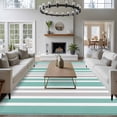 thumbnail image 4 of Area Rug 60×96in, Turquoise Grey Minimalist Stripe Floor Carpet Living Room Rug, Colorful Contrast Line Non-Slip Welcome Mat Indoor Rugs for Bedroom Dining Room, 4 of 9