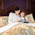 thumbnail image 5 of Manfei Traditional Eastern Dragon Animals 7-Piece Twin Bedding,Flowers Butterfly Bedding Comforter Set,Beige,Reversible, 5 of 6