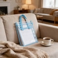 thumbnail image 6 of Kyusrd Transparent PVC Tote Bag Large Capacity School Handbag Double-Layer Suitable for Students To Carry Books, 6 of 9
