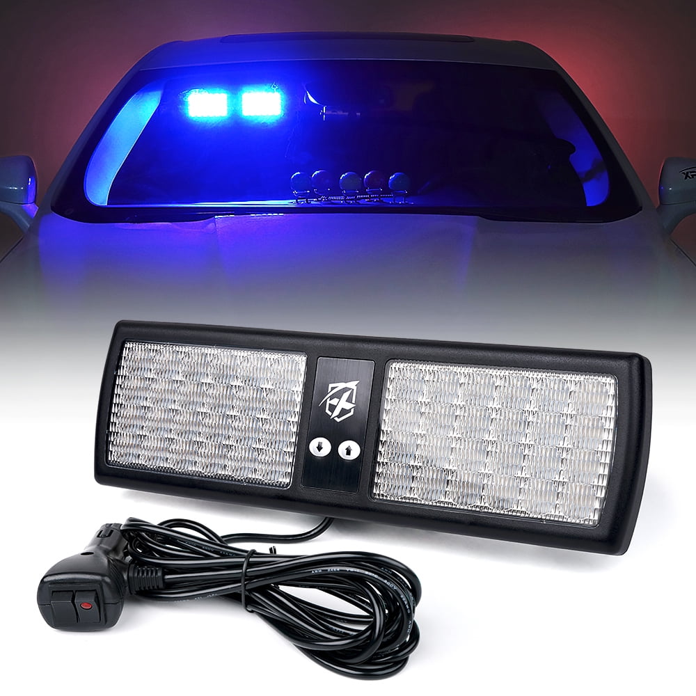 Xprite Decoy Series Windshield Visor 48 LED Strobe Lights Blue