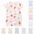thumbnail image 4 of HCNTES Infant Newborn Baby Unisex Short Sleeve Jumpsuit Romper One-Piece Children Toddler Cozy Pajamas Nighty Homewear for Spring Summer(Y01-Yellow,0-6 Months), 4 of 4