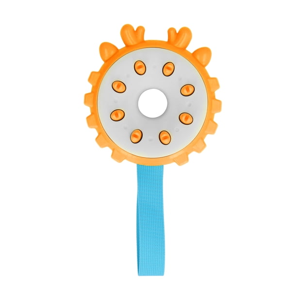 Juguete para masticar para perros, resistente a las mordeduras, limpieza de dientes interactiva, cepillo de dientes Molar redondo para cachorros, juguete para entrenamiento, color naranja
