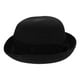 thumbnail image 1 of Sombrero de paja con ala ancha enrollable y lazo para mujer y niña, estilo bombín para playa, para verano (negro), 1 of 7
