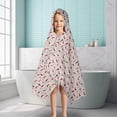 thumbnail image 6 of Light Pink Christmas Gnome Pattern Hooded Bath Towel，50"x30" for Ages 3 To 12 Kids, Quick Dry Lightweight Soft Microfiber Hood Beach Towel Cover Up for Kids, 6 of 7