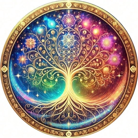 HELLOYOUNG Vintage Tree of Life Metal Wall Art 8 Inch Round Mandala Decor for Living Room Rustic Farmhouse Indoor Outdoor Decoration