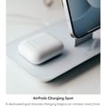 thumbnail image 5 of mophie 3-in-1 Magsafe Wireless Charging Stand for Apple iPhone AirPods/AirPods Pro & Watch 15W Super-Fast Charging Stylish Gloss Finish - White (MagSafe charger not included), 5 of 8