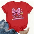 thumbnail image 1 of Xuyuer Women Graphic Print Round Neck Short Sleeve T-Shirt, Summer T-Shirt For School Season, 1 of 5
