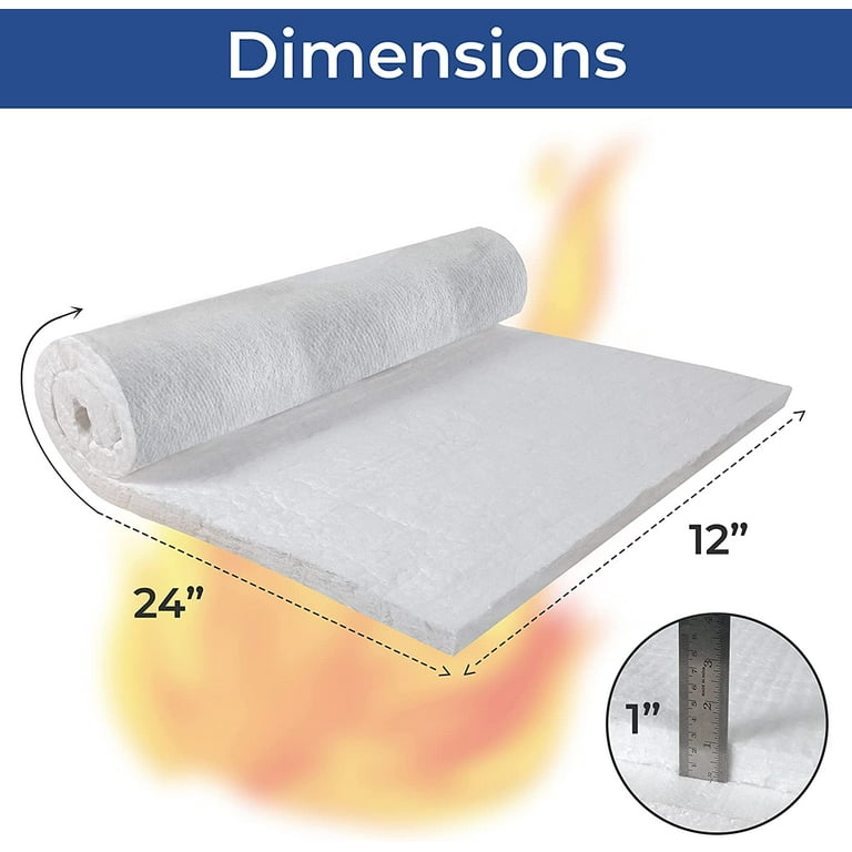 gdnspot 60x 24 x 1 Thick, Ceramic Fiber Insulation Blanket, 2400F Fireproof Insulation Blanket for Furnace, Kiln, Stove, Pizza Oven, Propane