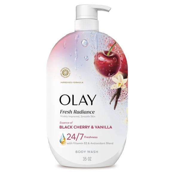 Olay Fresh Radiance Body Wash with Essence of Black Cherry and Vanilla, Vitamin B3 and Antioxidant Blend