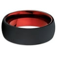 thumbnail image 2 of Red Tungsten Wedding Ring,8mm Wedding Ring,Tungsten Carbide Ring,Black Wedding Ring,Brush, 2 of 4