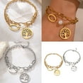 thumbnail image 2 of FENOHREFE Sophisticated Pearls Bracelet Jewelry Stylish Trees Of Life Pearls Bracelet Stylish Wrist Chain Charm For Modern Women, 2 of 7