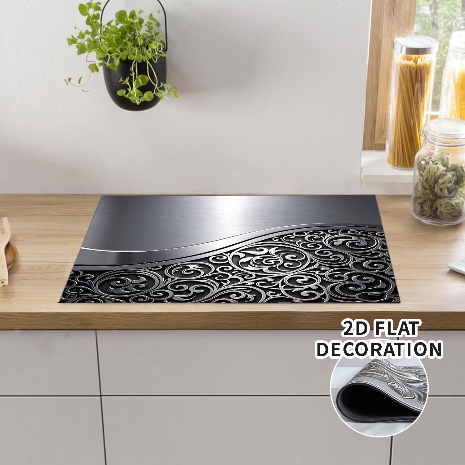 Glass Stove Top Cover, Multi-Design Stove Top Cover for Glass/Electric Stoves - 3-in-1 Heat-Resistant Protector Mat, Non-Slip Drying Rack 28"x20"