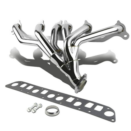 For 1991 to 1999 Jeep Wrangler Cherokee Stainless Steel Exhaust Header Kit (Polished Chrome) YJ TJ XJ ZJ 92 93 94 95 96 97