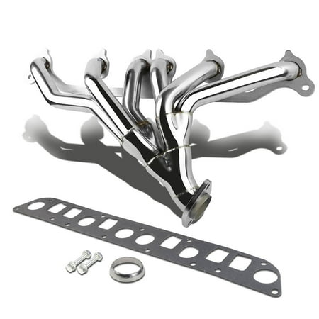 For 1991 to 1999 Jeep Wrangler Cherokee Stainless Steel Exhaust Header Kit (Polished Chrome) YJ TJ XJ ZJ 92 93 94 95 96 97 98