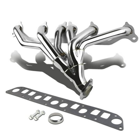 For 91-99 Jeep Wrangler Cherokee Stainless Steel Exhaust Header Kit (Polished Chrome) YJ TJ XJ ZJ 92 93 94 95 96 97