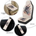 thumbnail image 6 of Xoenoiee Wolf Butterfly Flower Pattern 5 Pieces Car Seat Covers Full Set, PU Leather Auto Front Sear Covers, Auto Seat Belt Cover, Center Console Armrest Cover for Truck SUV, 6 of 7