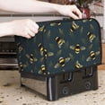 thumbnail image 2 of Toaster Covers 2 Slice, cute bee leaves dark Waterproof Bread Machine Cover Fits for Standard 2 Slice Toasters, Home Decor Toaster Protection with Hanging Rope, 2 of 7