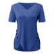 thumbnail image 4 of Puntoco moda mujer verano Casual botones cuello en V manga corta Pullove blusa sólida Puntoco Puntoco-4990, 4 of 5
