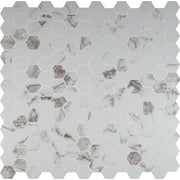 MSI Statuario 12 in. x 12 in. x 10mm Matte Porcelain Mesh-Mounted Mosaic Floor and Wall Tile (8 sq. ft./Case)