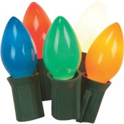 J Hofert Ceramic C7 Incandescent String Lights - Multi-Color - 25 Bulbs — Residential Use, Standard Application