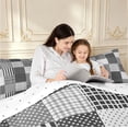 thumbnail image 4 of Manfei Classic Plaid Twin Comforter Sets,Vintage Check Bedding Set,Black White Gray,Reversible,2 Pieces,1 Comforter and 1 Pillowcase,2 Pieces,1 Comforter and 1 Pillowcase, 4 of 7
