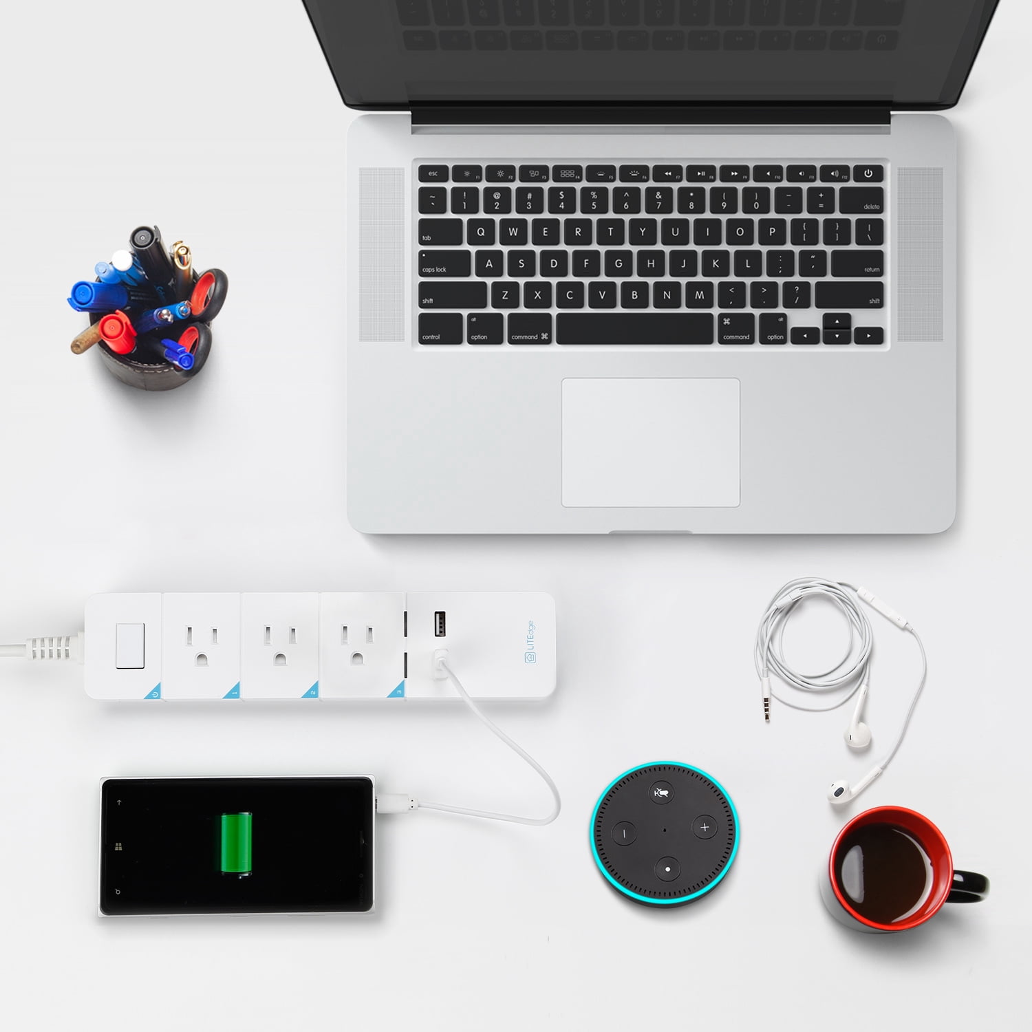 LITEdge Smart Power Strip with Surge protection, No Hub Needed Multi-Outlet with 2 USB Ports + 3 AC Outlets, Control with App on Phone