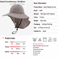 thumbnail image 4 of Nestiefly UPF 50+ Sun Hat with Neck Flap Wide Brim Bucket Hats Breathable Fishing Hiking Gardening Safari Hat for Men Women Navy One Size, 4 of 7