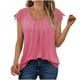 thumbnail image 1 of Camisas de Manga Larga de Mujer Encaje Plisado Casual Blusa de Manga Corta, Top de Poliéster Suave para Fiesta, Viajes Y Uso Diario de Estilo Callejero, 1 of 9
