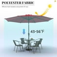 thumbnail image 2 of JUSTLET 10ft Patio Umbrella w/ Easy Crank & Tilt, 8-Rib Heavy-Duty Market Umbrella - Outdoor Umbrella for Backyard, Garden, Patio, Deck, Cafe, and Restaurant, Deck & Backyard - Red, 2 of 8