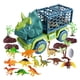 thumbnail image 4 of Camiones de juguete de dinosaurios, transportador y jaula con figuras de dinosaurios, juguete de simulación para tirar hacia atrás Estilo D, 4 of 9