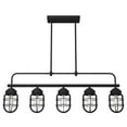 thumbnail image 2 of Hunter - Starklake 5-light Natural Black Iron, Extra Large Chandelier, Dimmable, Modern Style, Linear Shaped, for Bedrooms, Dining, Living Rooms - 19667, 2 of 10