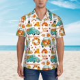 thumbnail image 2 of Susaid Fall Pumpkins And Sunflowers Print Short Sleeve Shirts Button Down Casual Shirts Summer Beach Aloha Button Down Short Sleeve for Men ,Medium, 2 of 7