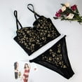 thumbnail image 2 of Women Lingerie Set Flower Embroidery Bralette and Panty Set Removable Chest Pad Underwear, 2 of 5