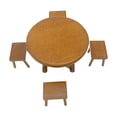 thumbnail image 1 of Juego de mesa de comedor de madera con modelo de silla, juguete de simulación, adornos artesanales Café, 1 of 9