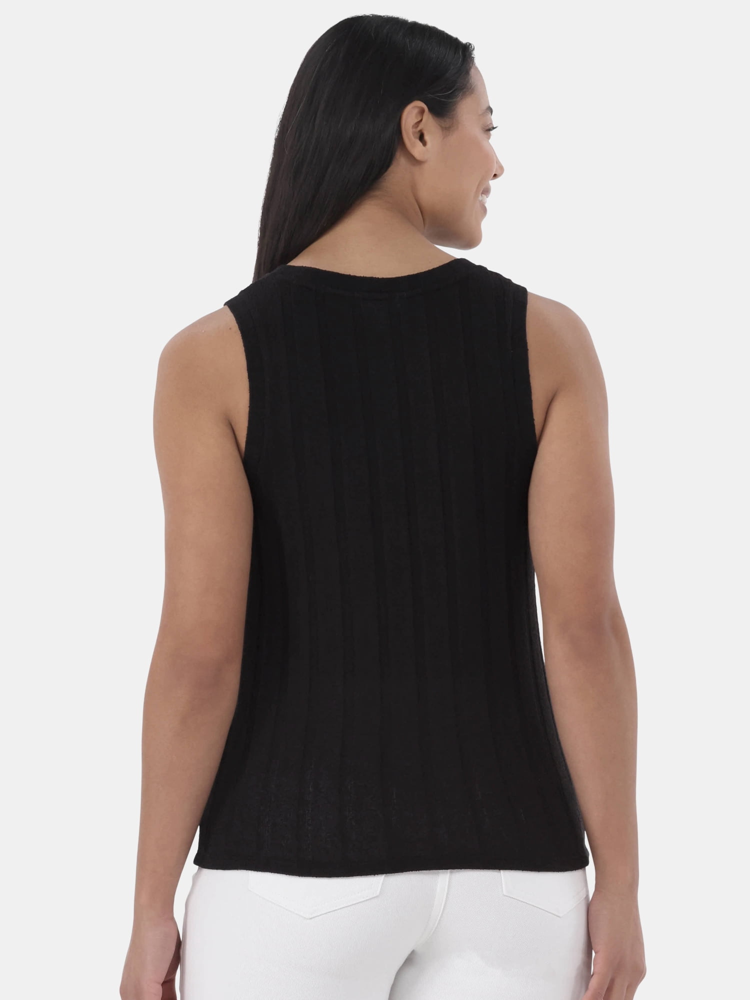 Time and Tru Women's Crew Neck Twist Front Tank Top, Sizes XS-XXXL
