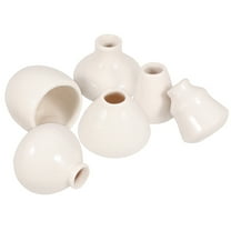 EXHUMKY 6Pcs Durable Ceramic Small Vase White Porcelain Pot for Balcony Table Decor