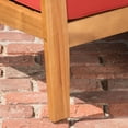 thumbnail image 2 of Europa Outdoor 4 Piece Acacia Wood Chat Set with Cushions, Teak, Red, 2 of 4