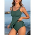 thumbnail image 2 of Asoul Women's Two Piece Swimsuit Side Drawstring Tankini Tops with High Waisted Bikini Bottoms, 2 of 6